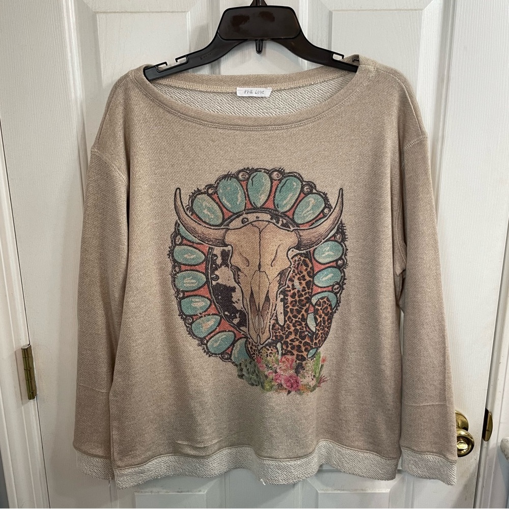 French Terry Western Long Sleeve by Phil Love - Medium